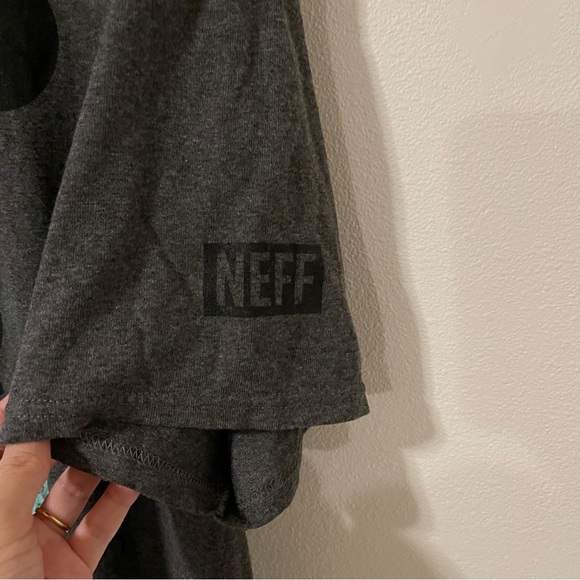 Neff x Disney Shurg Life Mickey Charcoal Gray Light Blue Floral Graphic Tee-XL - Picture 7 of 10